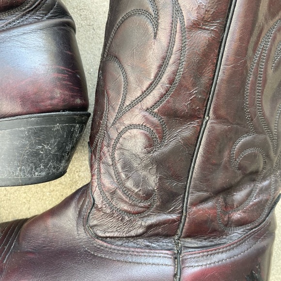 Laredo Black Cherry Burgandy Cowboy Boot Mens Size 11 D Leather Fox Vamp 6859 - Picture 5 of 16